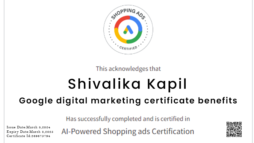 Google digital marketing certificate benefits